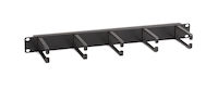 Horizontal IT Rackmount Cable Manager - 19-in., Single-Sided, Steel Ring, Black