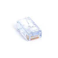 Cat5e EZ RJ45 Modular Plug Connector for Round Solid/Stranded Wire - Unshielded, TAA