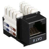 Connect CAT6 Keystone Jack - Unshielded, RJ45, Black
