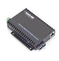 LGC5300 Series Gigabit Ethernet (1000-Mbps) Industrial PoE Media Converter - 10/100/1000-Mbps Copper to 1000-Mbps Multimode Fiber, Extreme Temperature, 850nm, 0.5km, SC